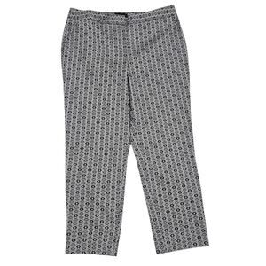 Talbots Heritage Ankle Pants / Heritage Perfect Crop Black/White Geometric Sz 16